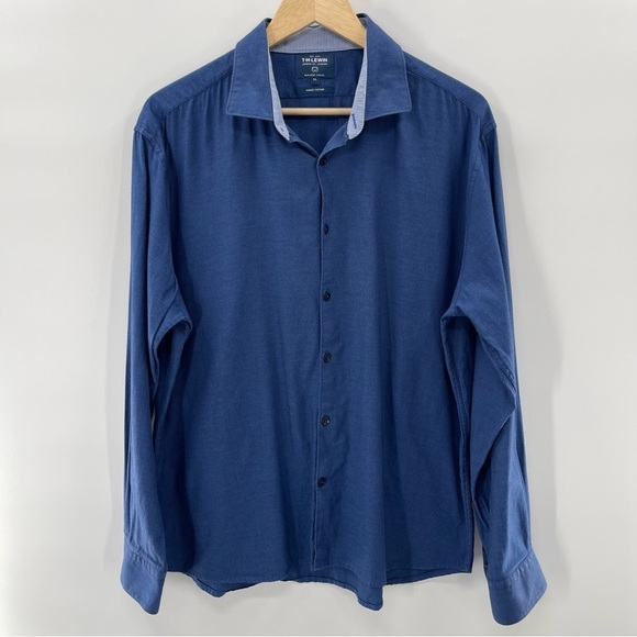 T. M. Lewin Blue Casual Button Down Finest Cotton Shirt Size XL - Picture 1 of 7